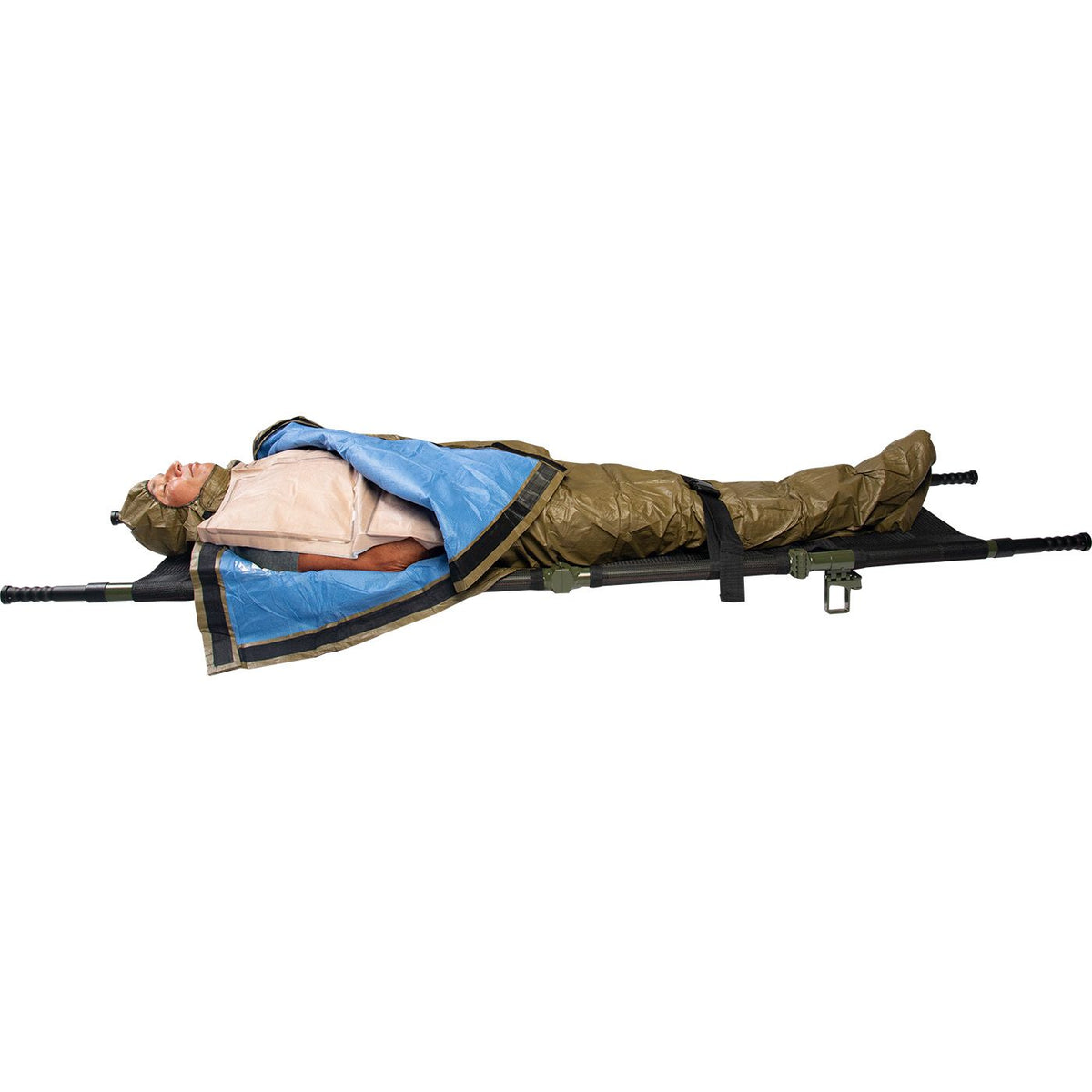 Hypothermia Prevention and Management Kit wrapped around patient