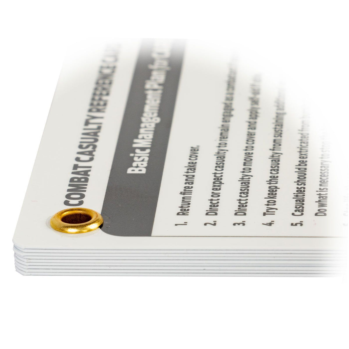 Combat Casualty Reference Card pocket-sized dimensions
