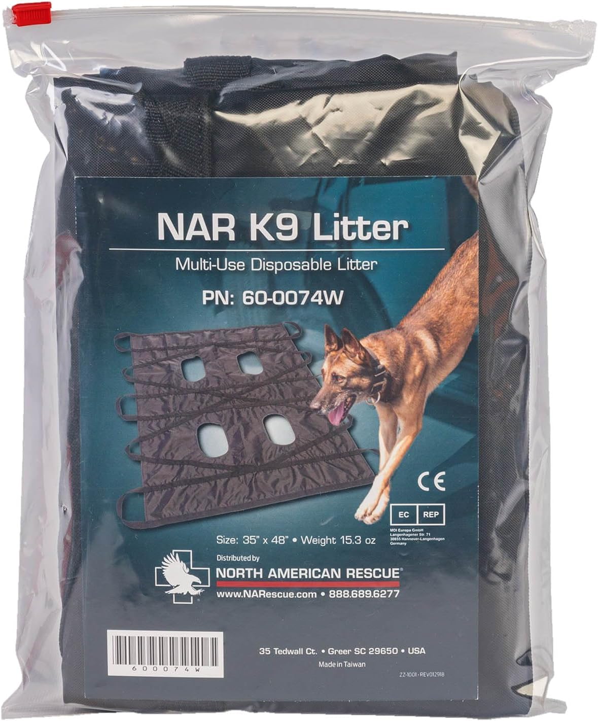 K-9 Litter from North American Rescue folded for cargo pocket