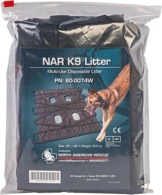 K-9 Litter from North American Rescue folded for cargo pocket
