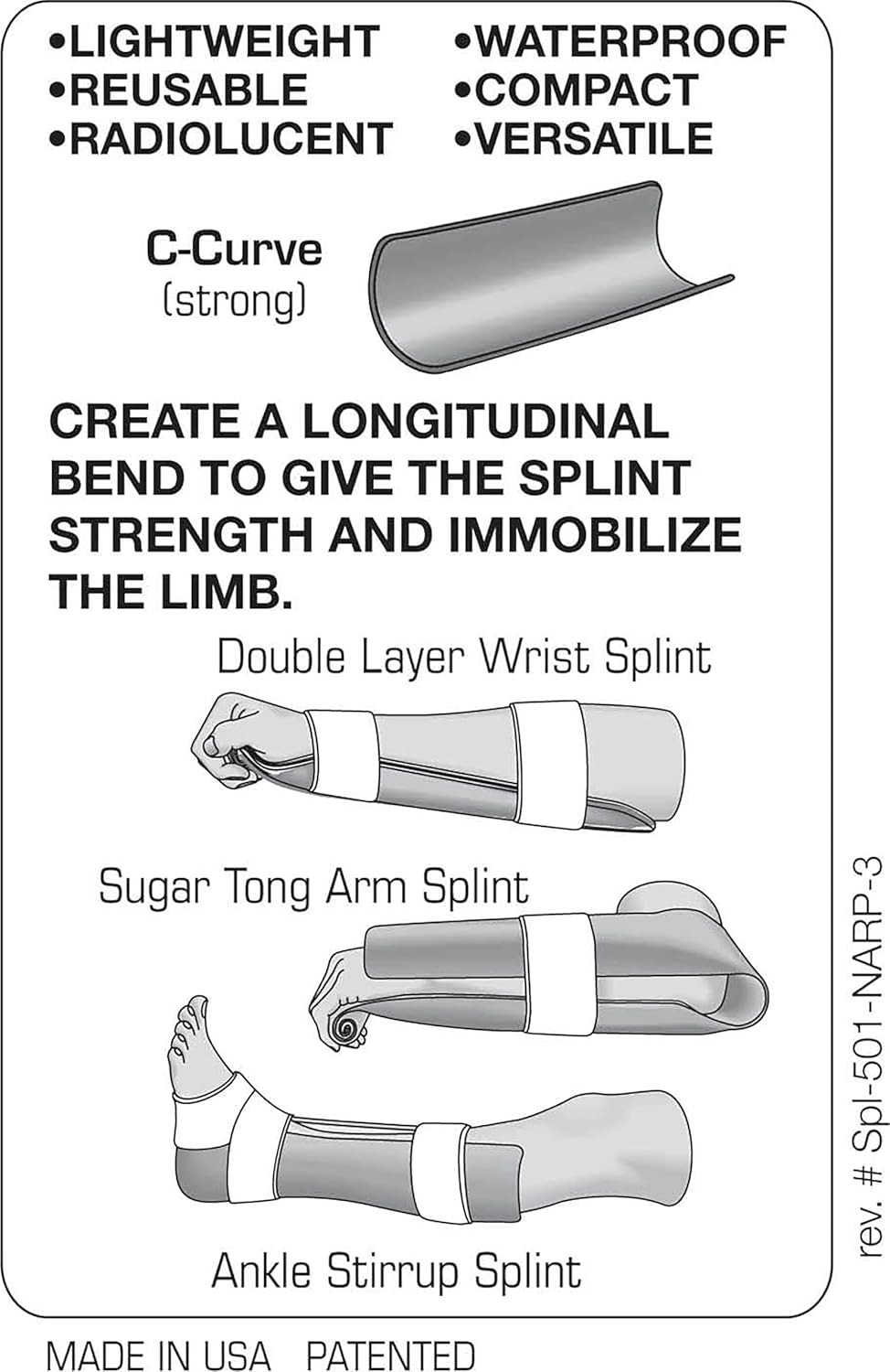 SAM Splint II molded around a fracture