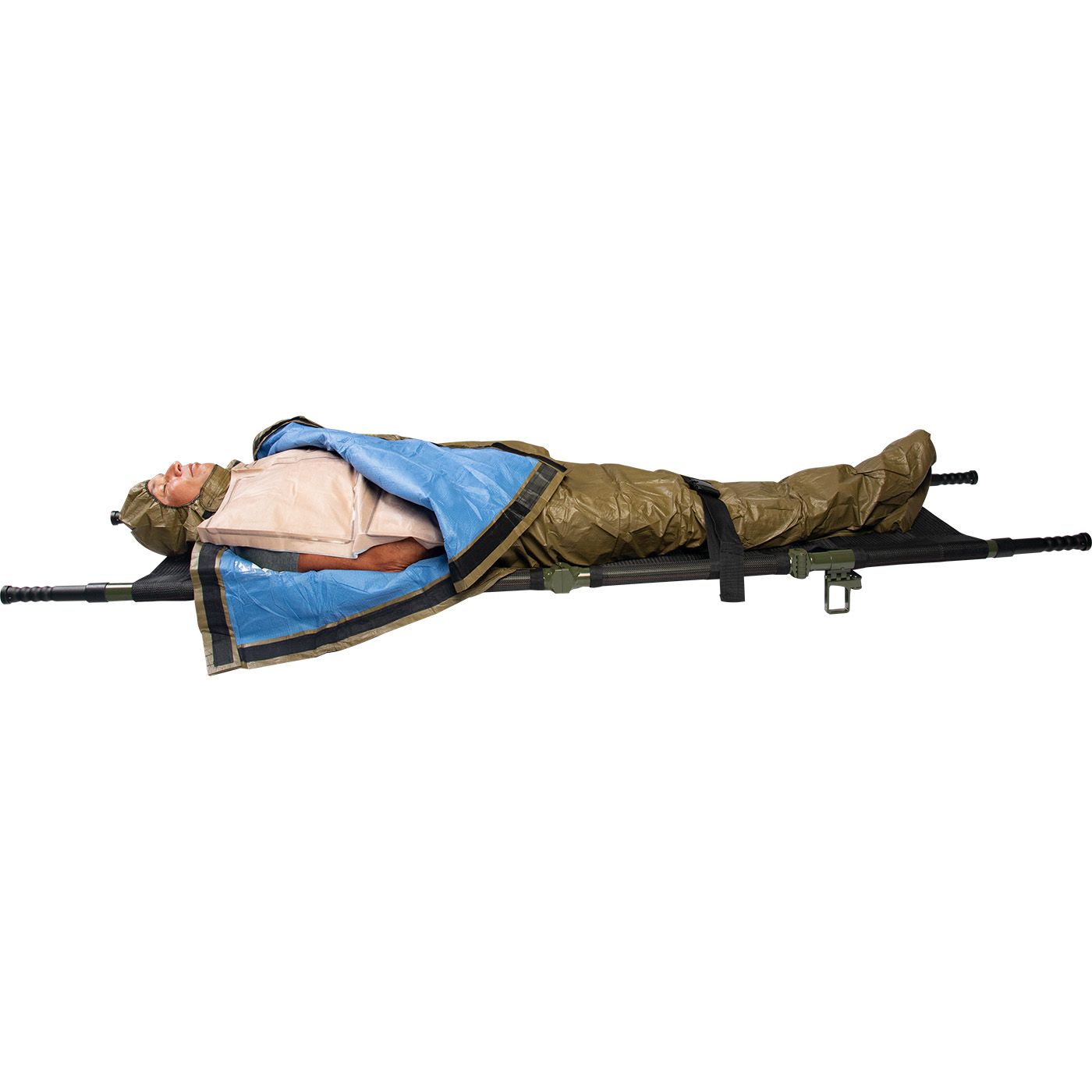 Hypothermia Prevention and Management Kit wrapped around patient