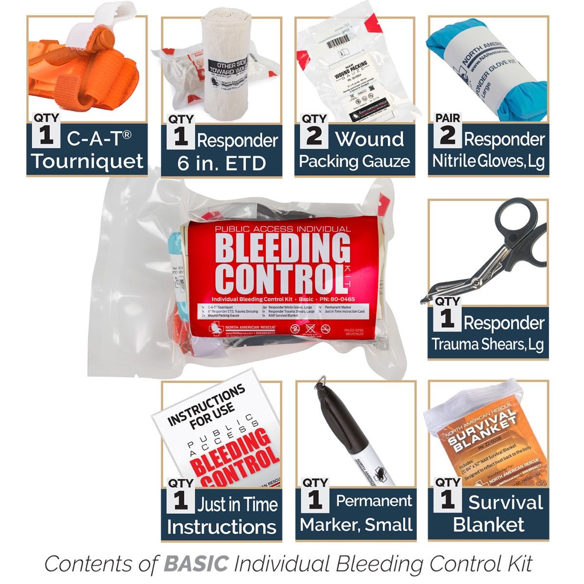 Public Access Bleeding Control 6-Pack NAR Responder QuikLitter