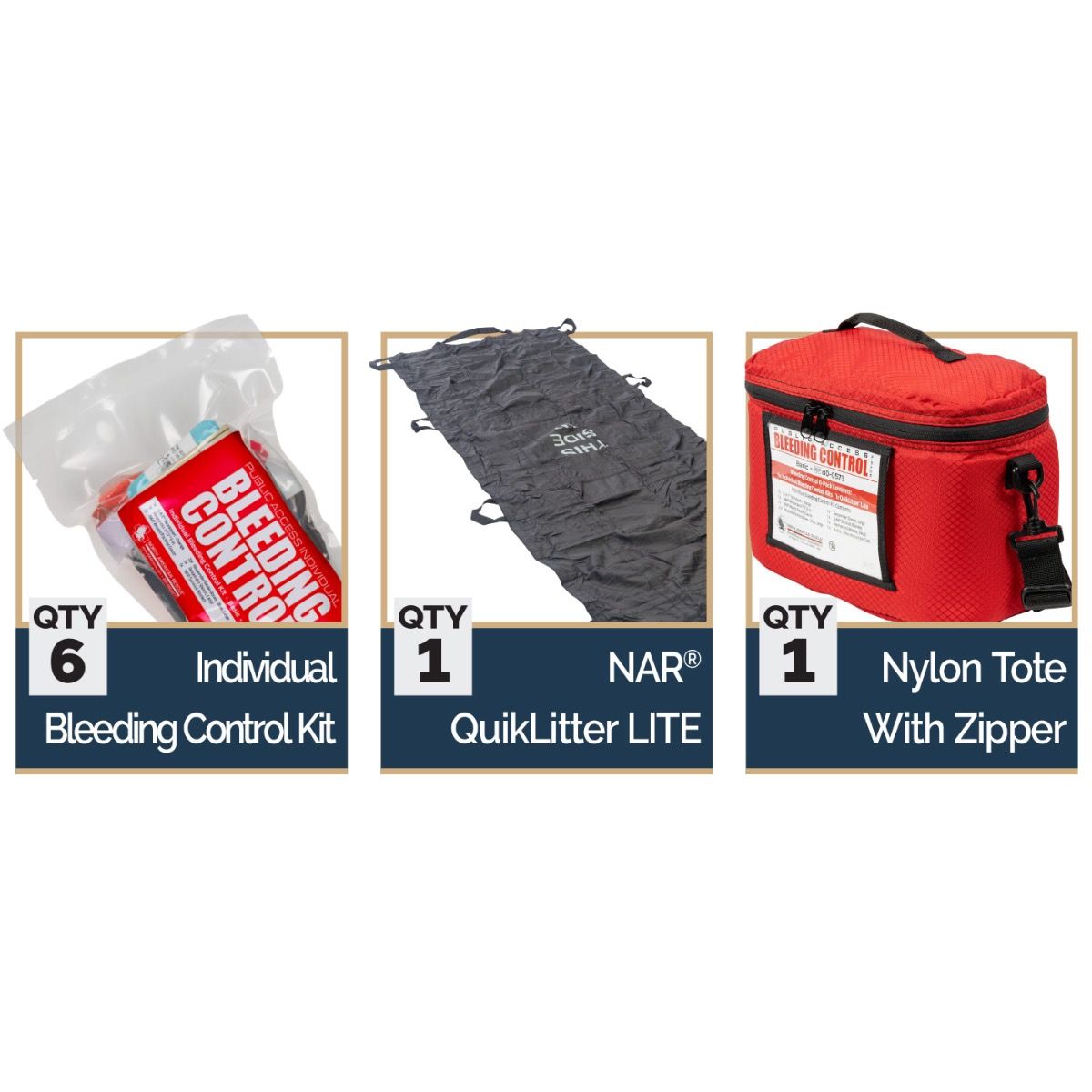 Public Access Bleeding Control 6-Pack six individual kits