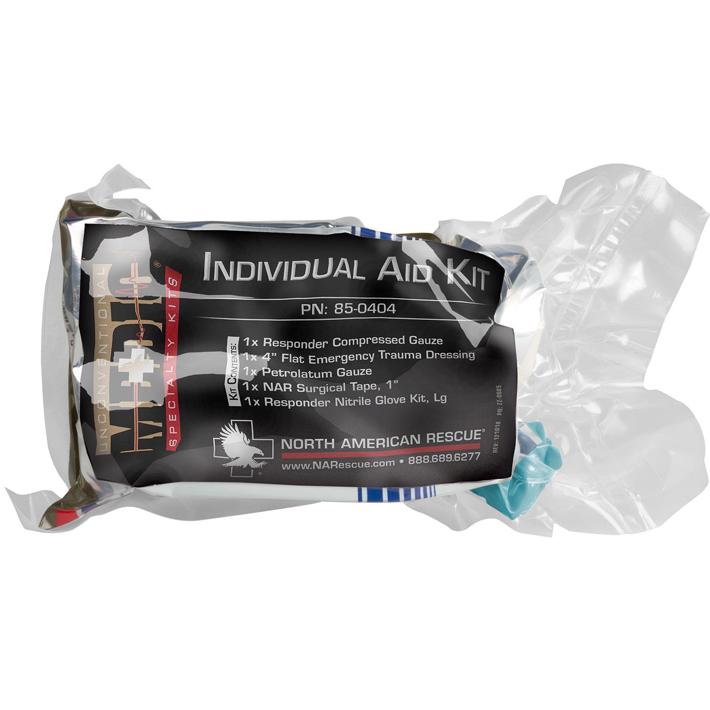 North American Rescue Individual Aid Kit vacuum-sealed packaging