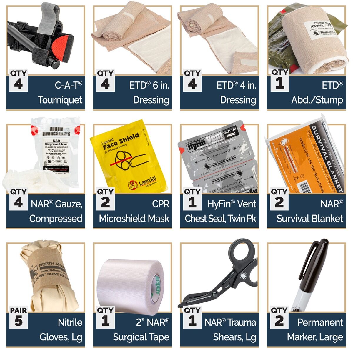 SRO Crisis Response Kit four C-A-T Tourniquets