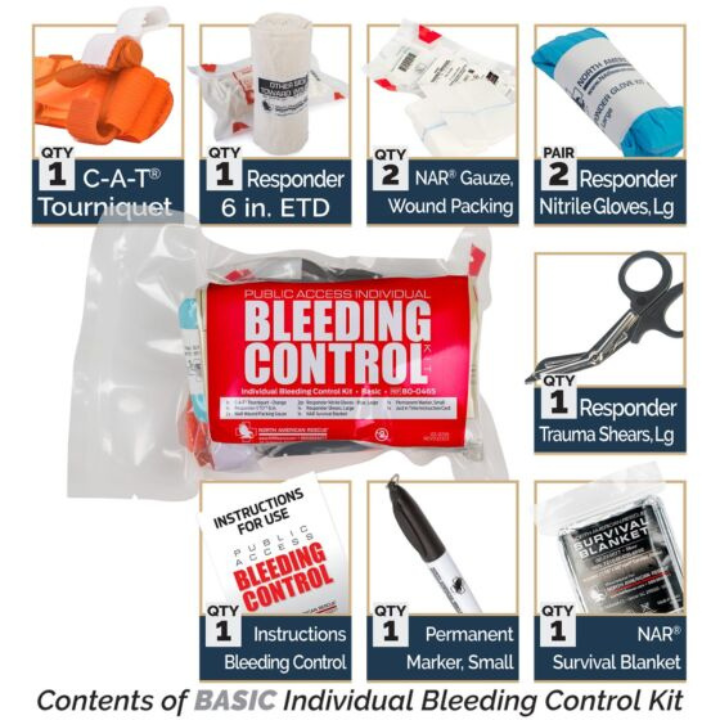 Public Access Bleeding Control Kit Orange C-A-T Tourniquet