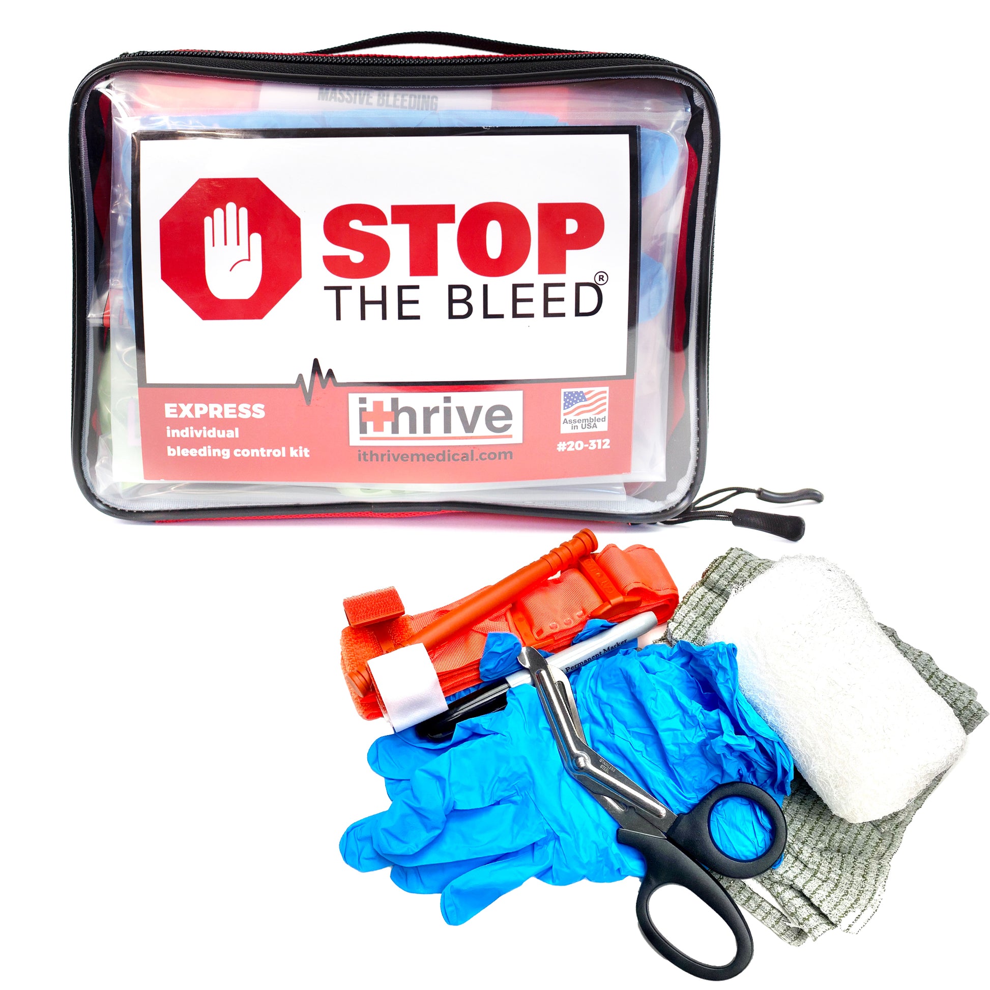 Express Bleeding Control Kit with C-A-T Tourniquet in its red carrying case