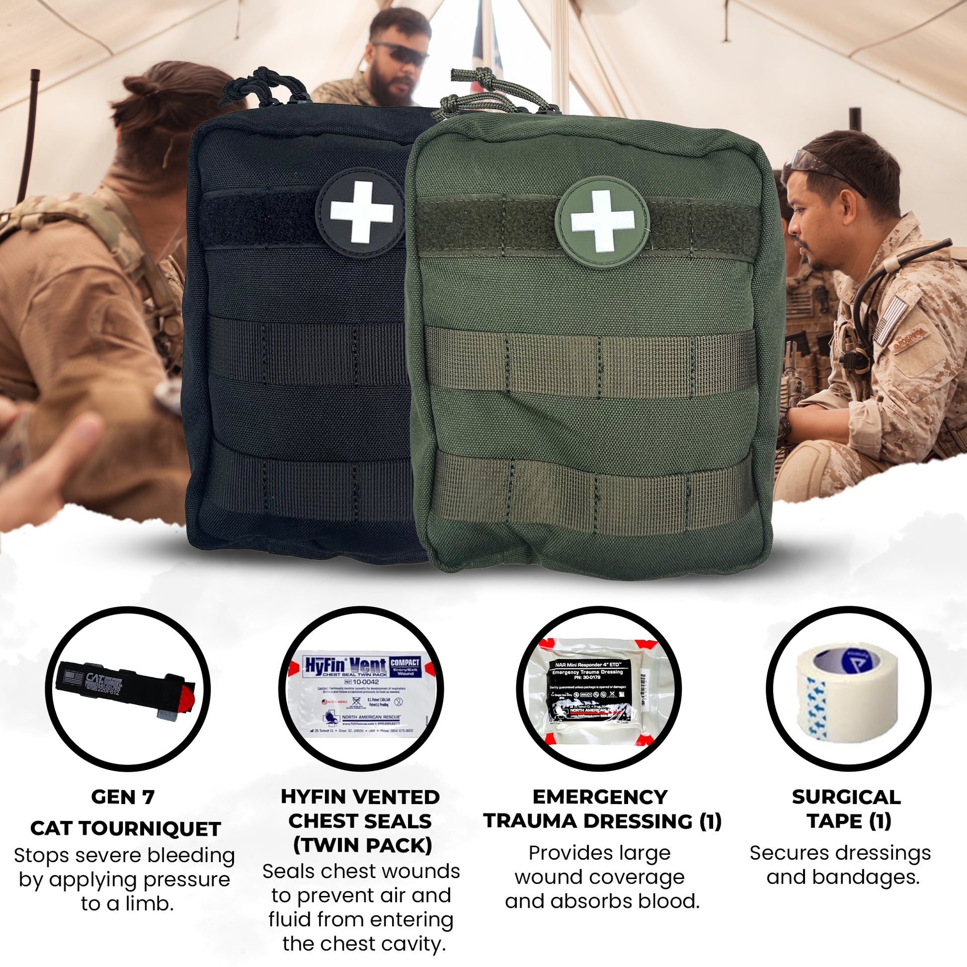 IFAK Tactical MOLLE pouch attached to gear