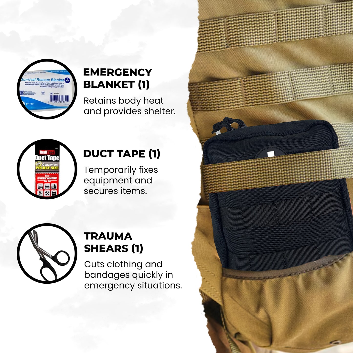 IFAK Emergency Trauma Dressing and compressed gauze