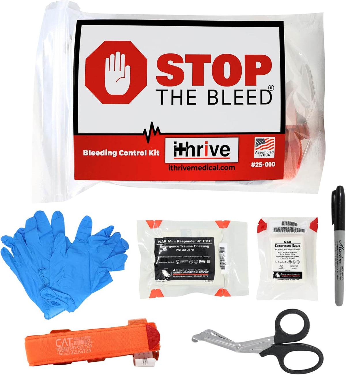 Basic Bleeding Control Kit with C-A-T Tourniquet in resealable case
