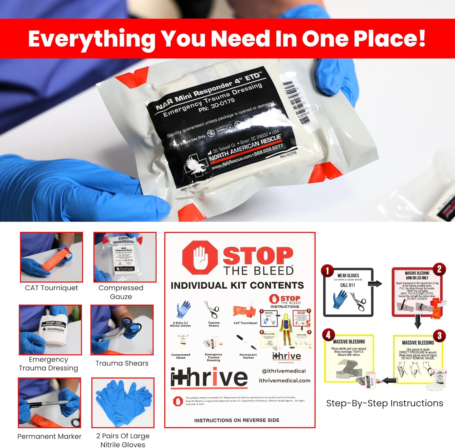 Basic Bleeding Control Kit compressed gauze and emergency trauma dressing