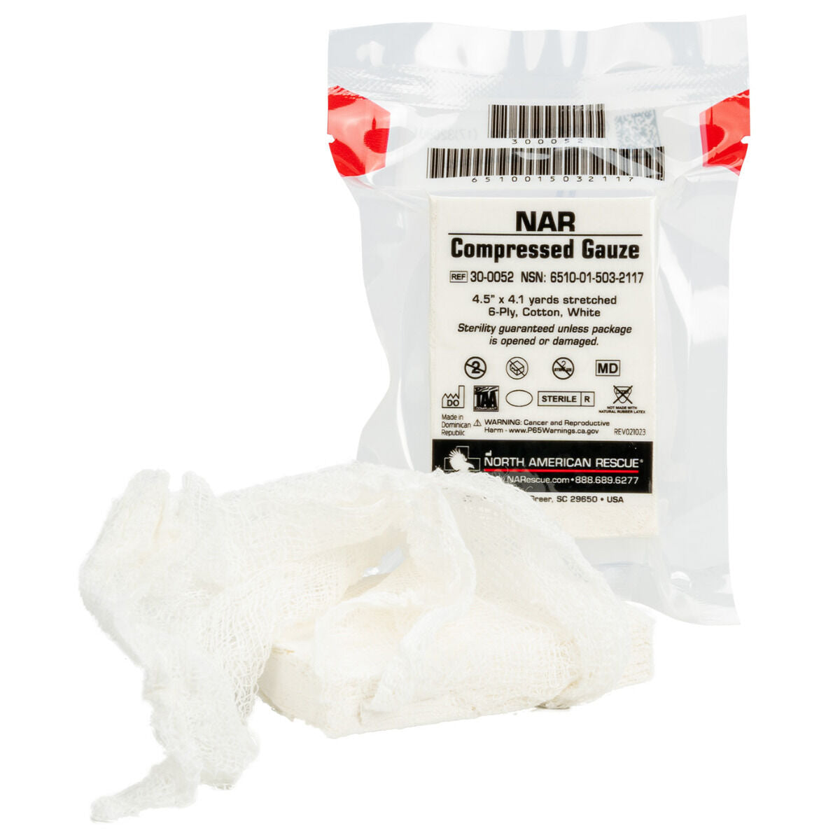 Compressed Gauze by North American Rescue packaging