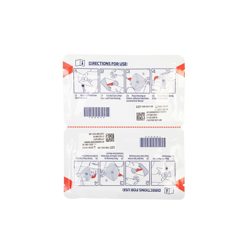 HyFin Compact Chest Seal Vented 3-channel pressure relief vents