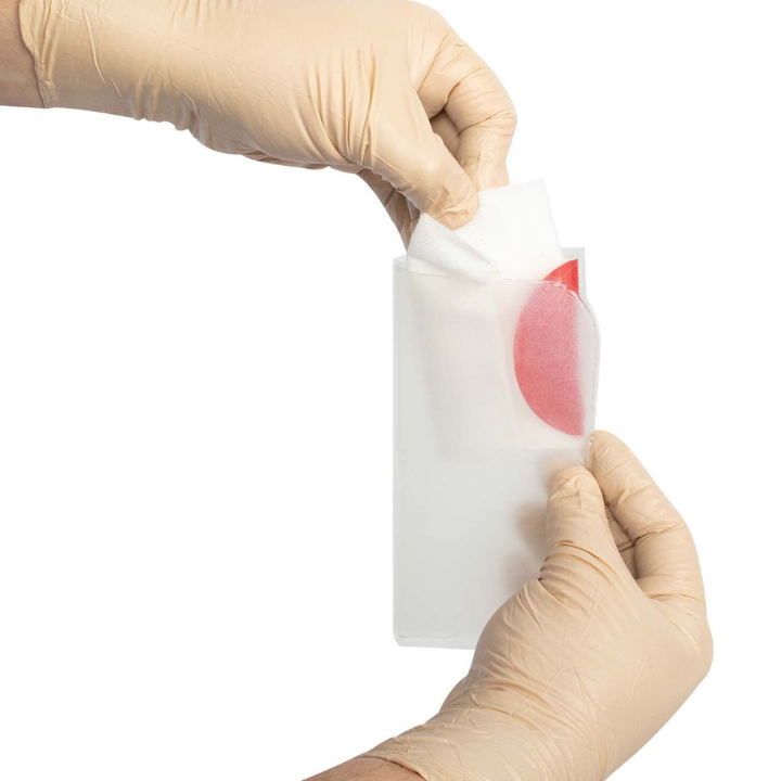 HyFin Individual Occlusive Chest Seal applied to chest wound