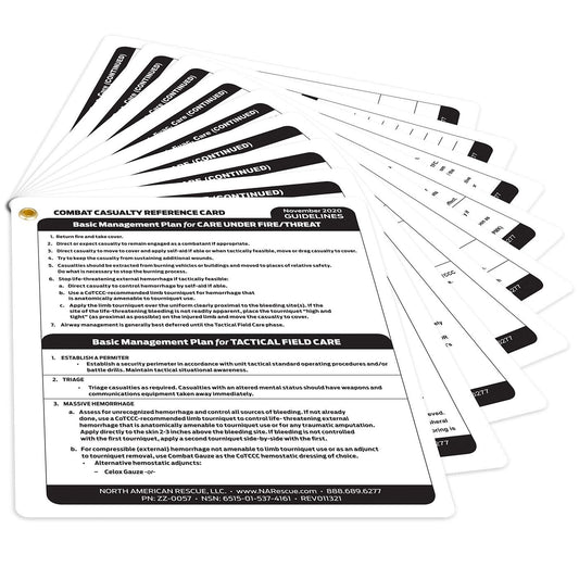 Combat Casualty Reference Card set with grommet connector
